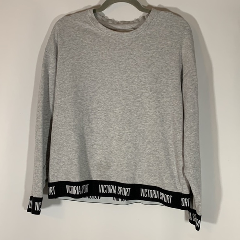 Victoria Sport Grey Bottom Elastic Sweater Top